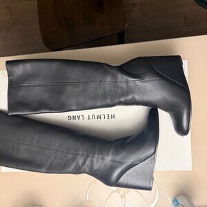 Helmut Lang Tall Calfskin Wedge Boots